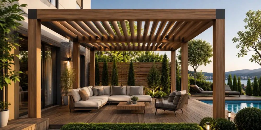 Ahşap Kompozit Pergola Uygulama 1 Ahşap Kompozit Pergola