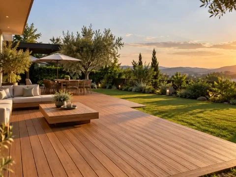 bahçe ahşap deck döşeme